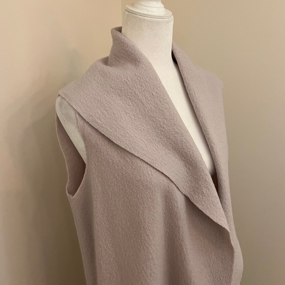 Moth Anthropologie Museum District Vest 100% Boiled Wool Draped Longline Vest‎ - Picture 8 of 8